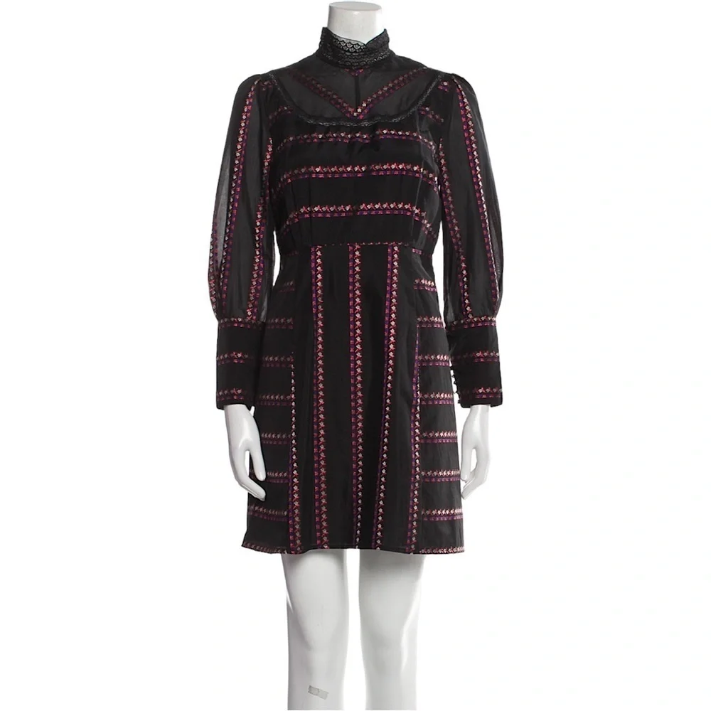 SANDRO Sibel Mock Neck Long Sleeve Dress - Picture 1 of 14